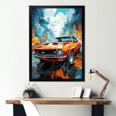 Collage de voiture orange orange