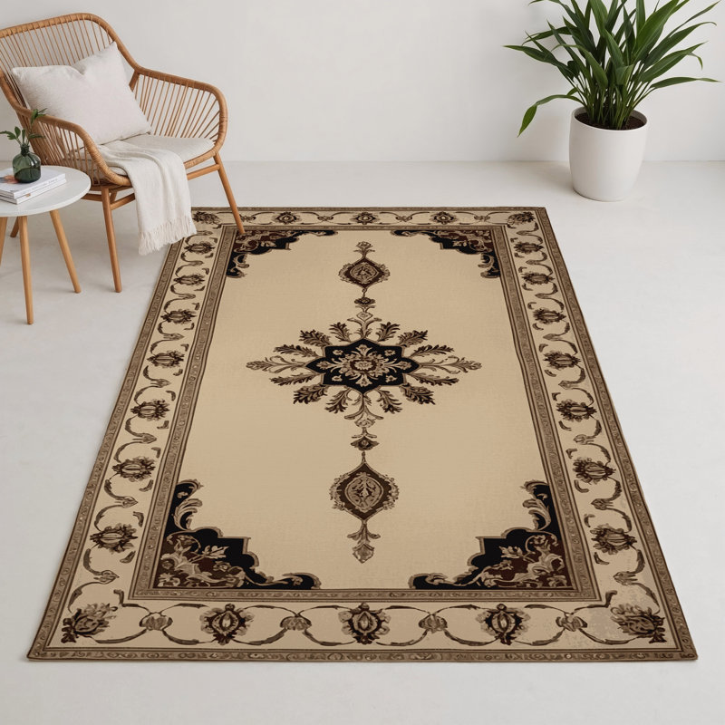 Tapis d'intérieur et d'extérieur brun français, Rectangle 9 pi x 12 pi