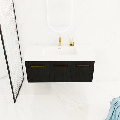 Meuble-lavabo mural moderne, meuble de rangement pour salle de bain