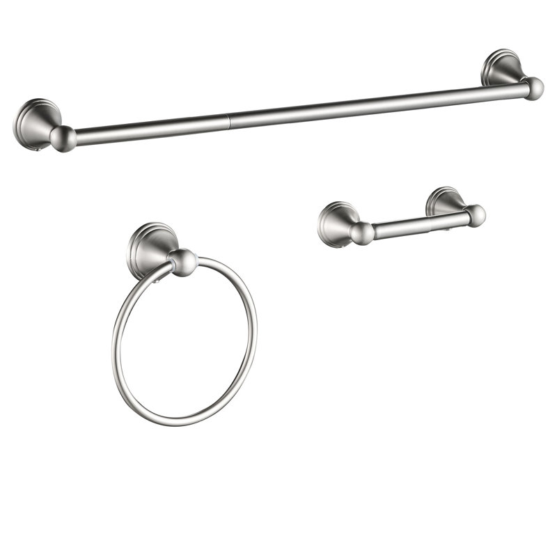 Ensemble de quincaillerie de salle de bain 3 pièces, Nickel brossé