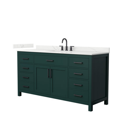 Beckett 66" Freestanding Single Bathroom Vanity with Quartz Top