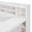 Lit de jour double en bois avec tablettes de rangement, lit multifonctionnel avec deux tiroirs de rangement et bureau d'étude, blanc antique