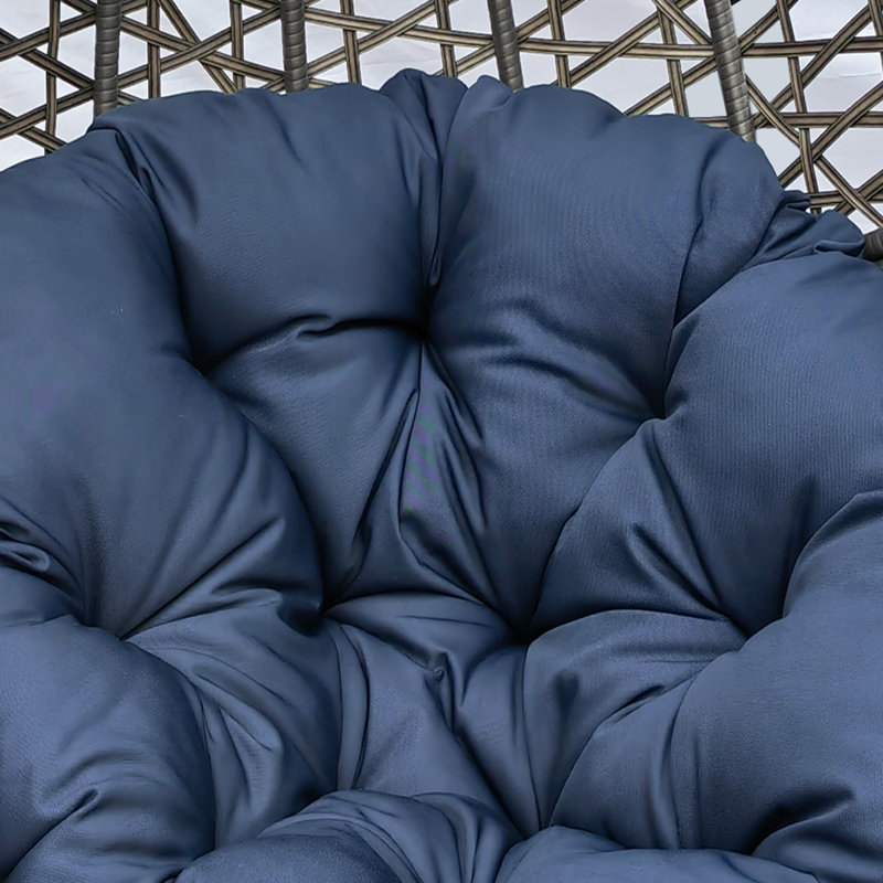 Fauteuil suspendu suspendu en osier avec coussin, Marine