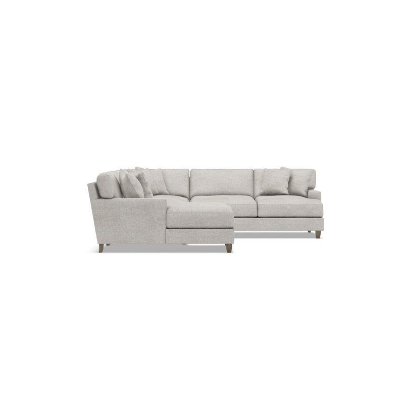 Mila Sectional, Light Gray Polyester, 33.5" H x 107" W x 107" D, Left Hand Facing