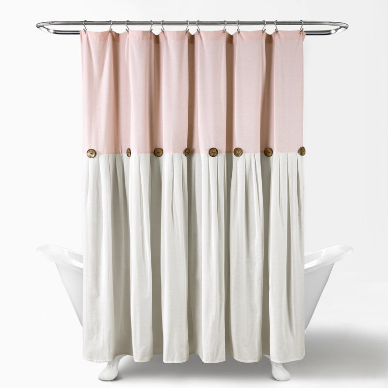 Ruya Polyester Blend Shower Curtain, Blush, 183cm W x 183cm L