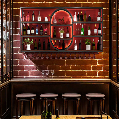 Light Luxury Round Wall Mounted Wine Rack