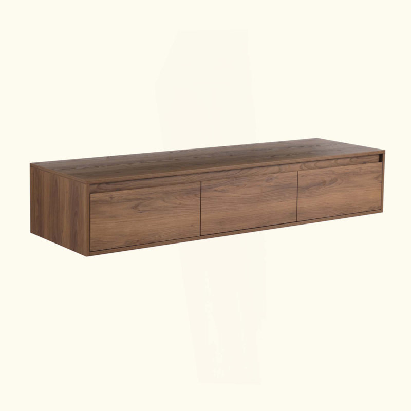 Meuble-lavabo flottant avec tiroir à fermeture en douceur, armoire de salle de bain entièrement pré-assemblée, meuble-lavabo seulement sans lavabo