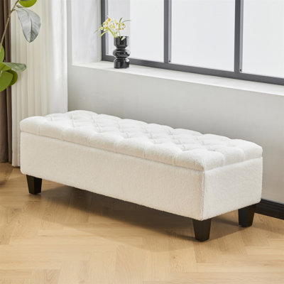 Banc repose-pieds avec rangement