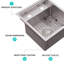Évier de cuisine encastrable 15 po avec robinet pliant 15 po - éviers de cuisine en acier inoxydable de calibre 16 16 po-117060740