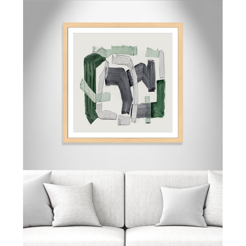 Formes d'émeraude - reproduction carrée par Casa Fine Arts, H 37,5 po x l 37,5 po, Naturel
