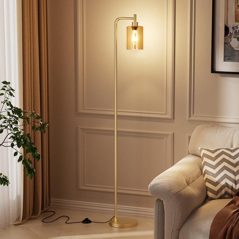 Watervliet Black Traditional Floor Lamp, Gold, Gold