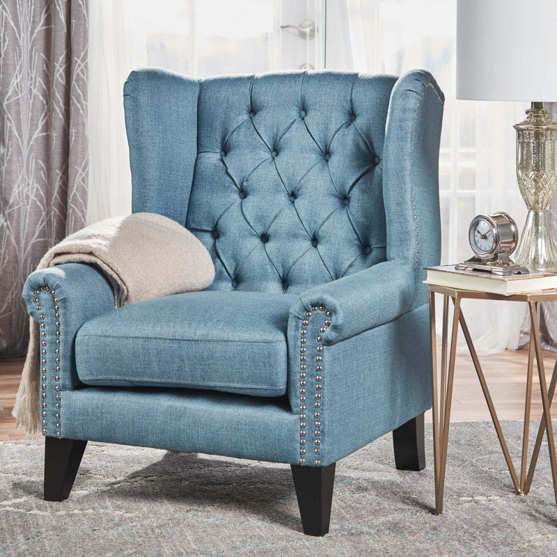 Fauteuil Tuft, Tissu bleu