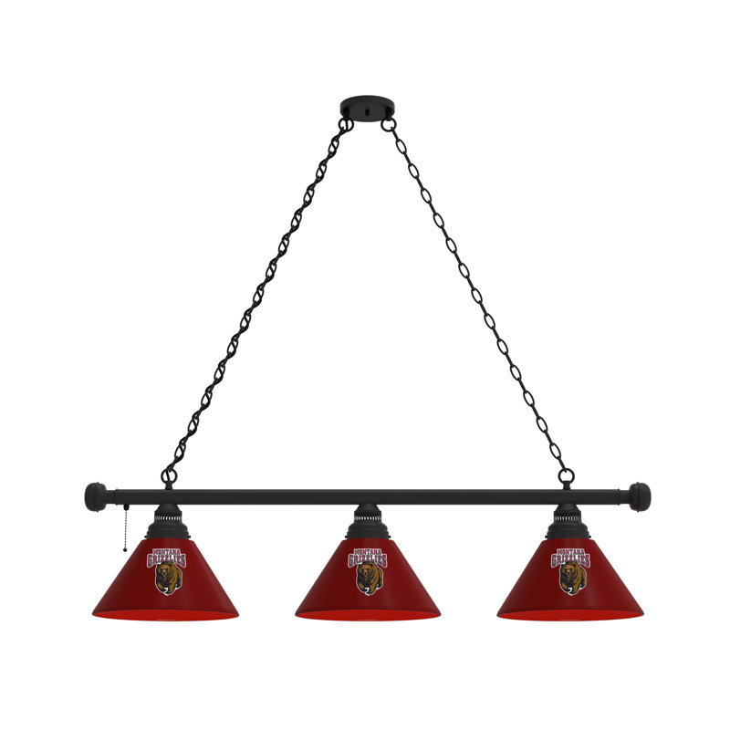 3 - Light Pool Table Lights Pendant, Black, Montana Grizzlies