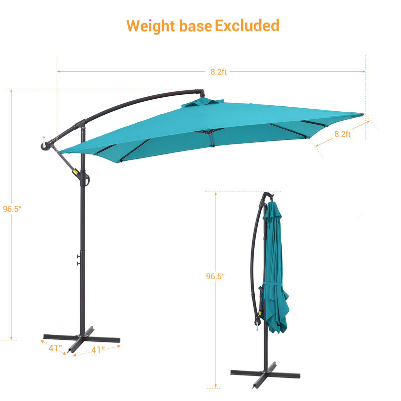 Parasol en porte-à-faux 98,4 po Avalynn, Bleu
