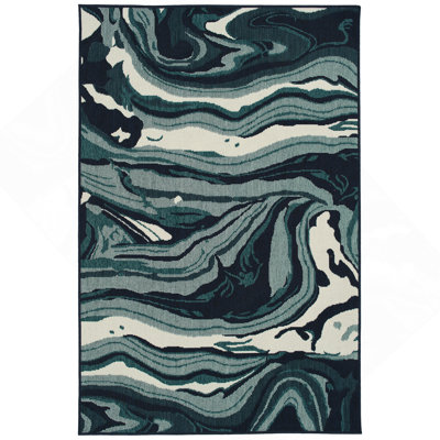Tapis rectangulaire moderne, abstrait et texturé