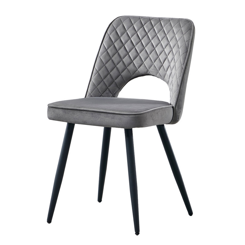 Asfand 50cm H Velvet Upholstered Side Chair, Grey