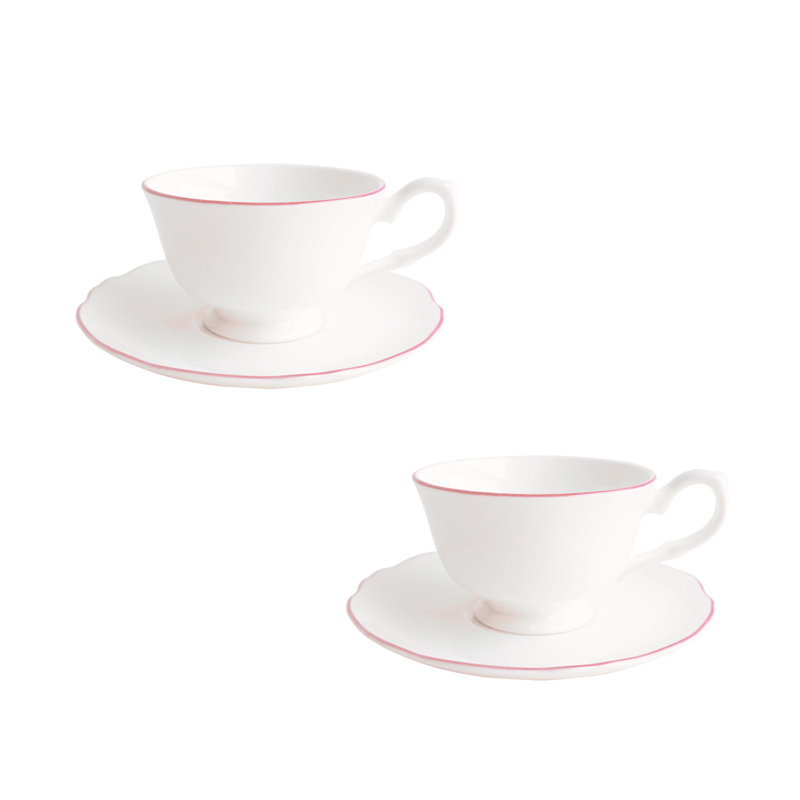 Grande tasse Amelie, Blanc / rose