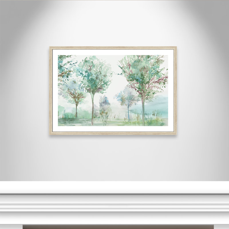Paysage délicat - Art encadré autoportant, Cadre beige, H 30 po x l 42 po x P 1,25 po
