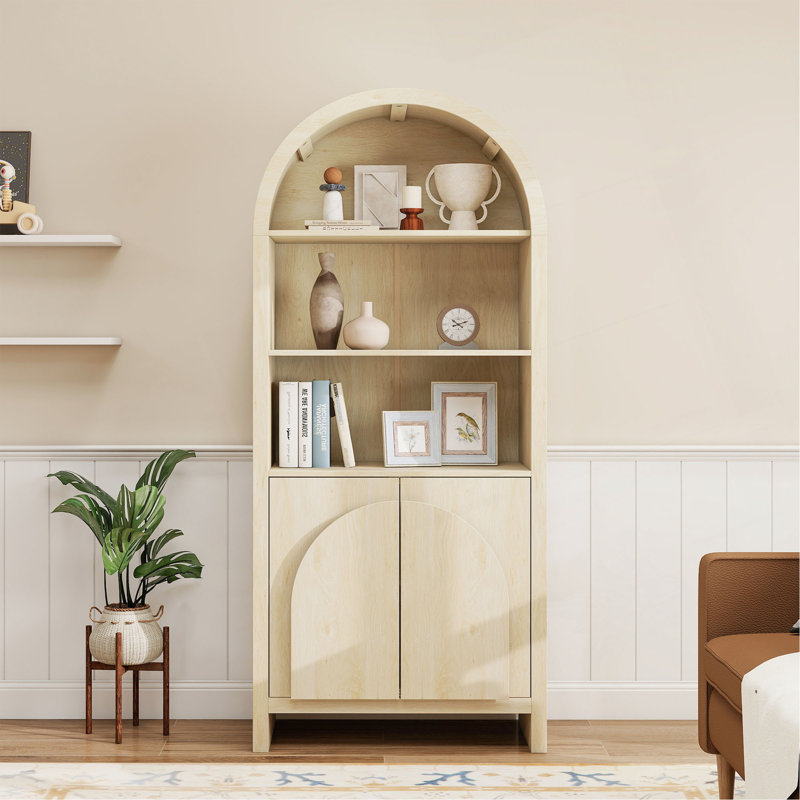 Garde-manger arqué, armoires de rangement en bois de ferme moderne, armoire de rangement arquée avec tablettes réglables, armoire polyvalente pour la cuisine, la salle à manger et le salon