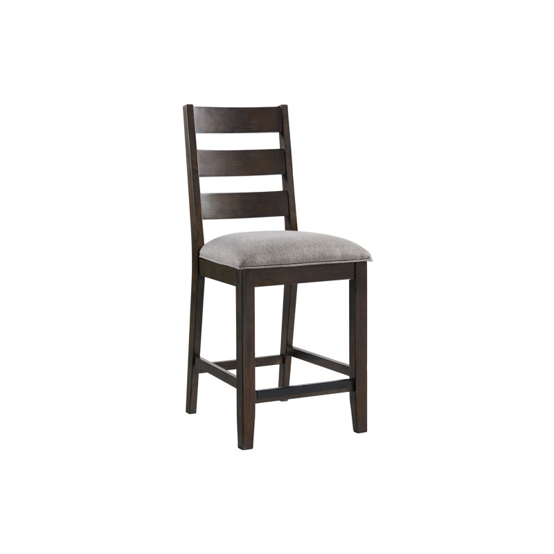 Boise Boise Ladder Back Counter Stool with Cushion, Black & Walnut
