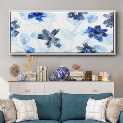 Blue Gossamer Garden V- Framed Canvas