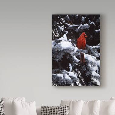 The Holiday Aisle® Hayslee Winter Cardinals Scene Embossed Indoor