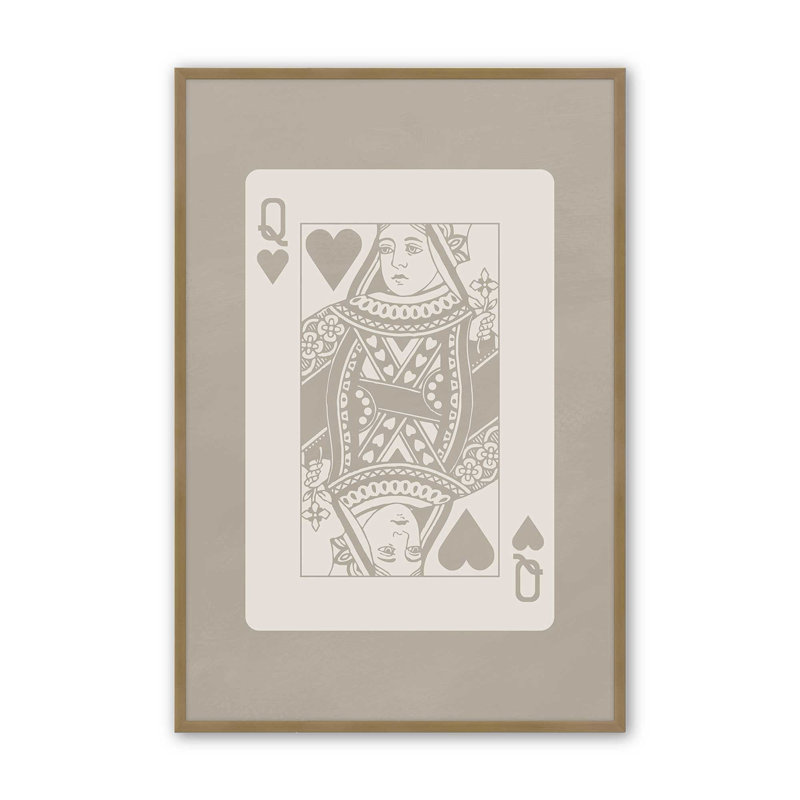Impression de carte beige très grand, H 15,25 po x l 12,25 po, Or brossé