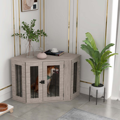 Meuble de coin pour caisse de chien, meuble pour chenil de table de bout avec coussin, cage pour chien à usage moyen