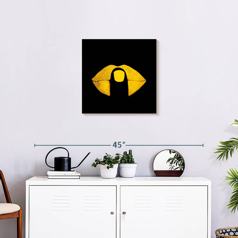 Yellow Lips, 20" H x 20" W