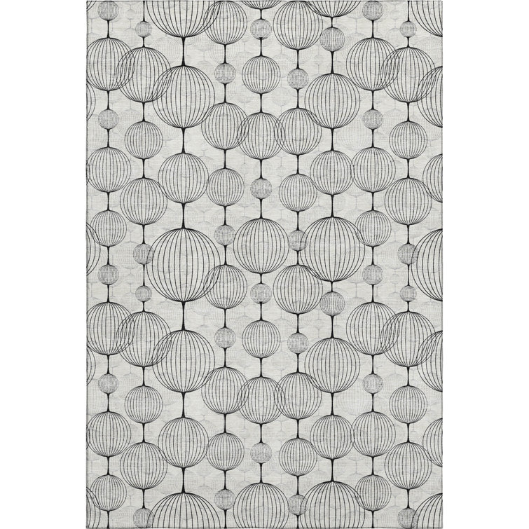 Premium Machine Washable Prisco Graphite Rug