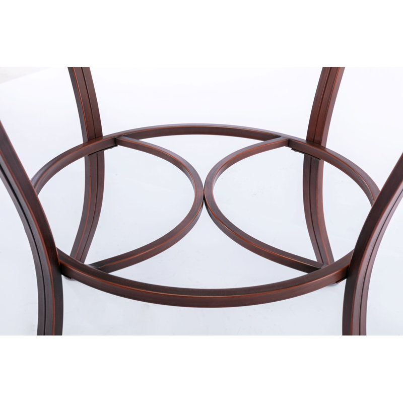 Cofield Round Glass Top Metal Base Dining Table
