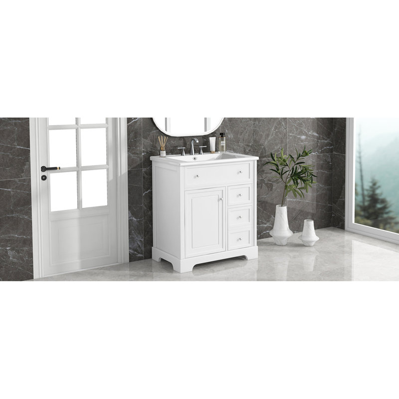 Meuble-lavabo de salle de bain avec lavabo / armoire de salle de bain avec porte / support de rangement et meuble-lavabo à tiroir / salle de bain
