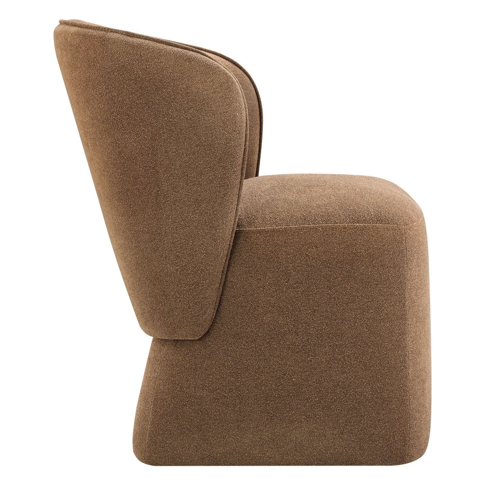 Niha Upholstered Dining Chair with Casters, Elite Camel