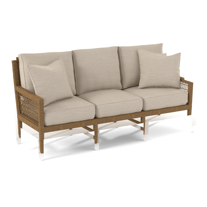 Pine Isle 76" Square Arm Sofa with Reversible Cushions, Vanilla Textured; 0805-91, Bisque