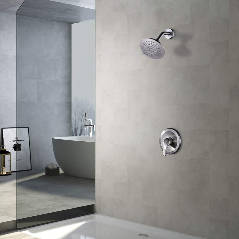 5-Spray Shower Faucet 1.8 GPM With Pressure Balance, Brushed Nickel