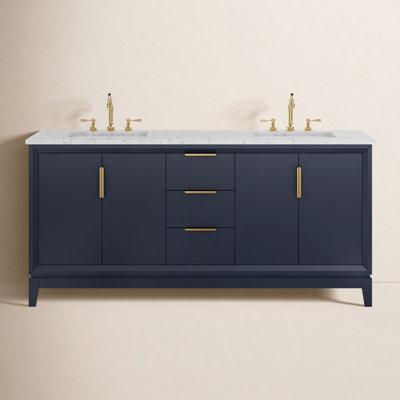 Charlise 72" Carrara Marble Double Bathroom Vanity