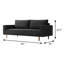 Canapé contemporain l 83 po, noir-289373527