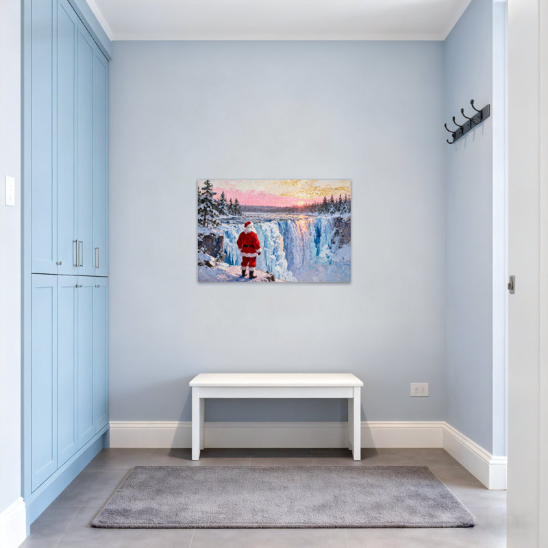 Noël père Noël au coucher du soleil