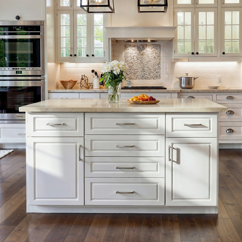 78.7'' W Double-Sided Kitchen Island With Power Outlet