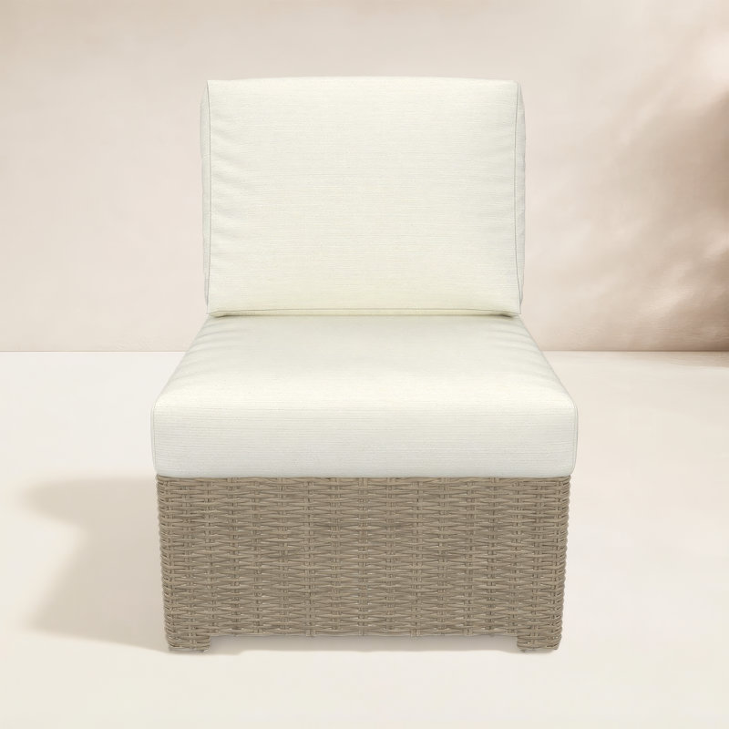 Henri Armless Middle Chair, Canvas Natural