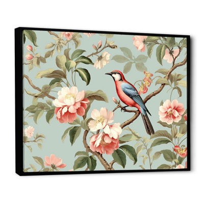 Chinoiserie, oiseaux et pivoines III sur toile