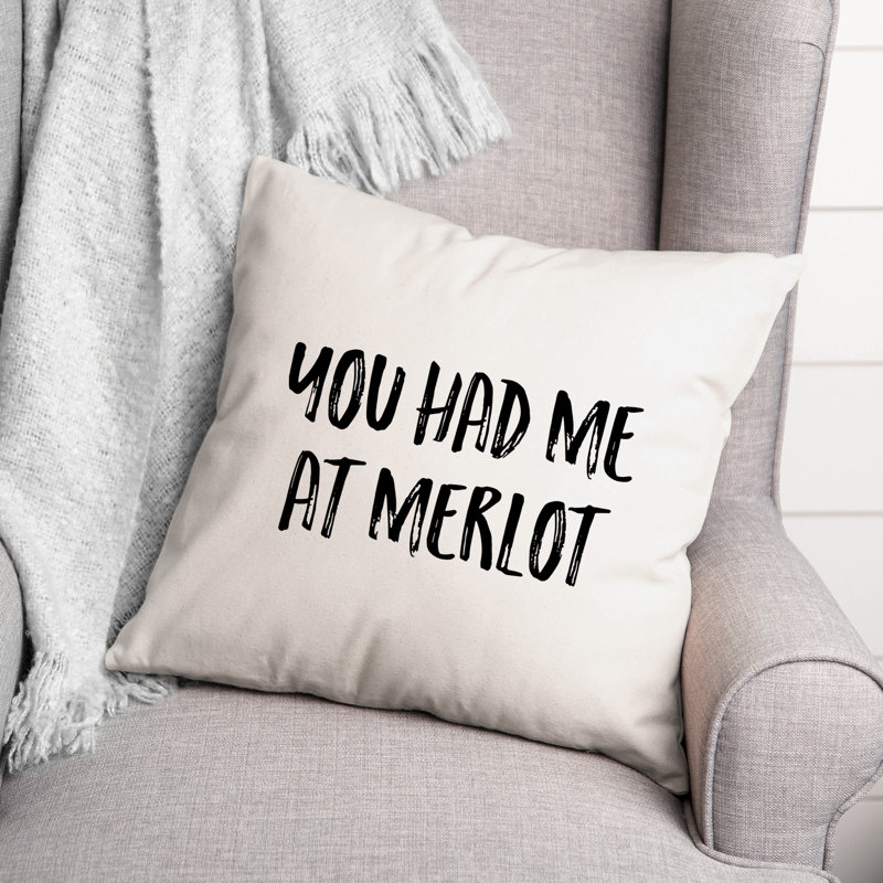 Coussin You You Had Me at Merlot, 20 po x 20 po