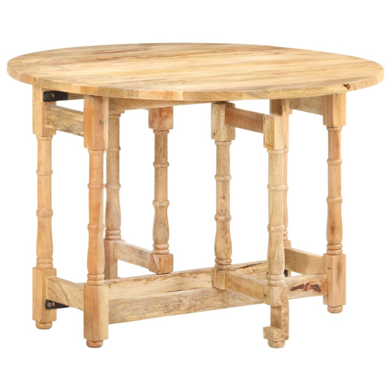 Cummins Round Solid Wood Dining Table, Brown