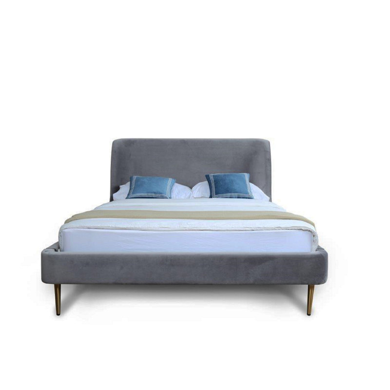 Heather Upholstered Bed, Queen, Gray