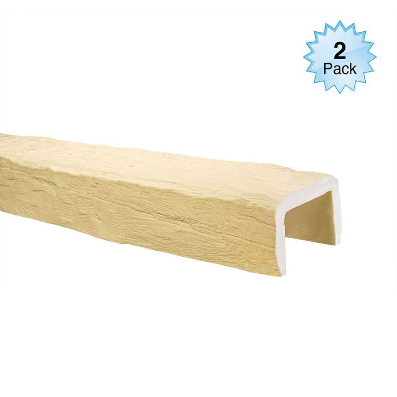 Beige Hand Hewn Faux Wood U-Shaped Ceiling Beam Set