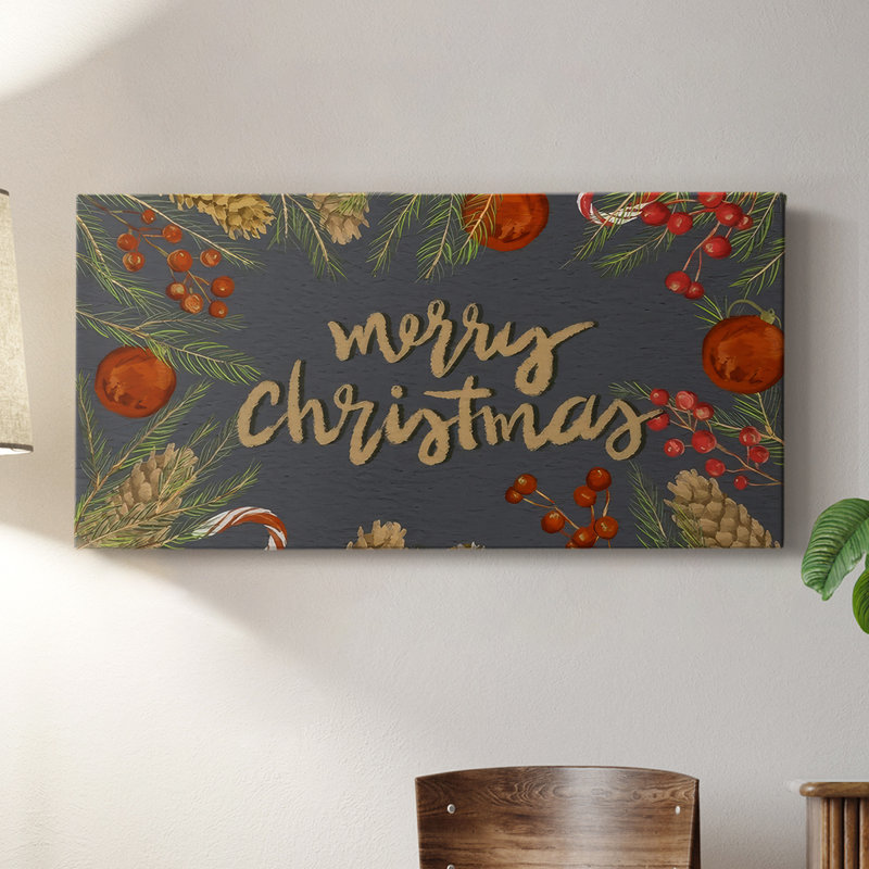 «Holiday Sentiment I», toile tendue avec châssis - Prêt à être accroché, H 20 po x l 40 po