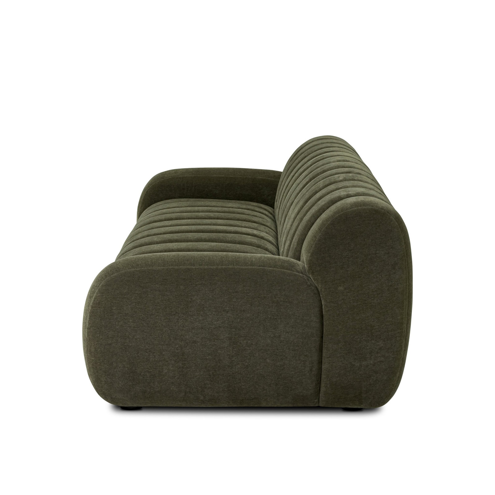 Flora 104" Channel Tufted Sofa, Malmo Olive Velvet