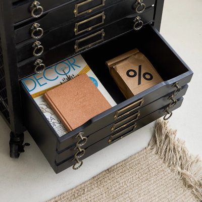 179cm Wide 9 -Drawer Mobile File Cabinet