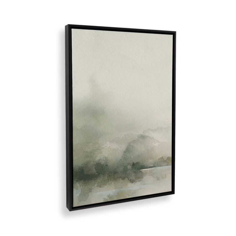 Muted Green Tranquillity I Canvas Print in a White Frame, 48" x 32", 30.75" H x 20.75" W x 1.75" D