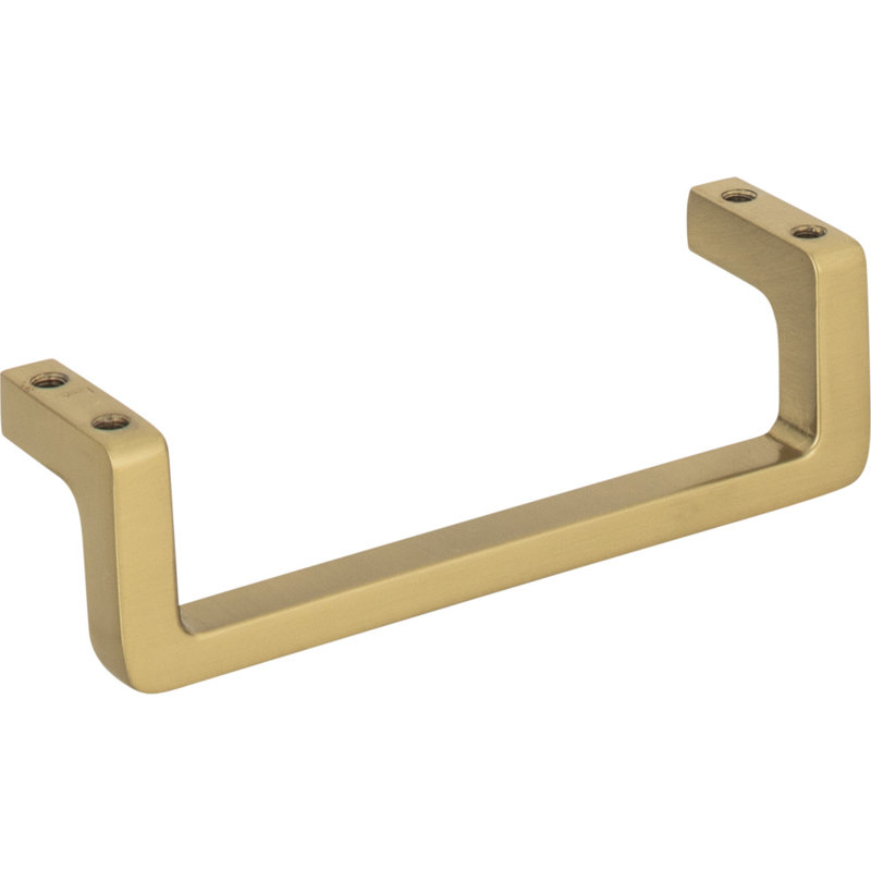 Warm Brass Modern Designer Bar Handle Pull with Mounting Hardware